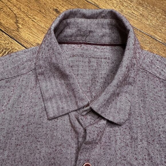 Adolfo Dominguez Mens Button Down Knit Shirt Maroon Size 3 Small US - Picture 2 of 5